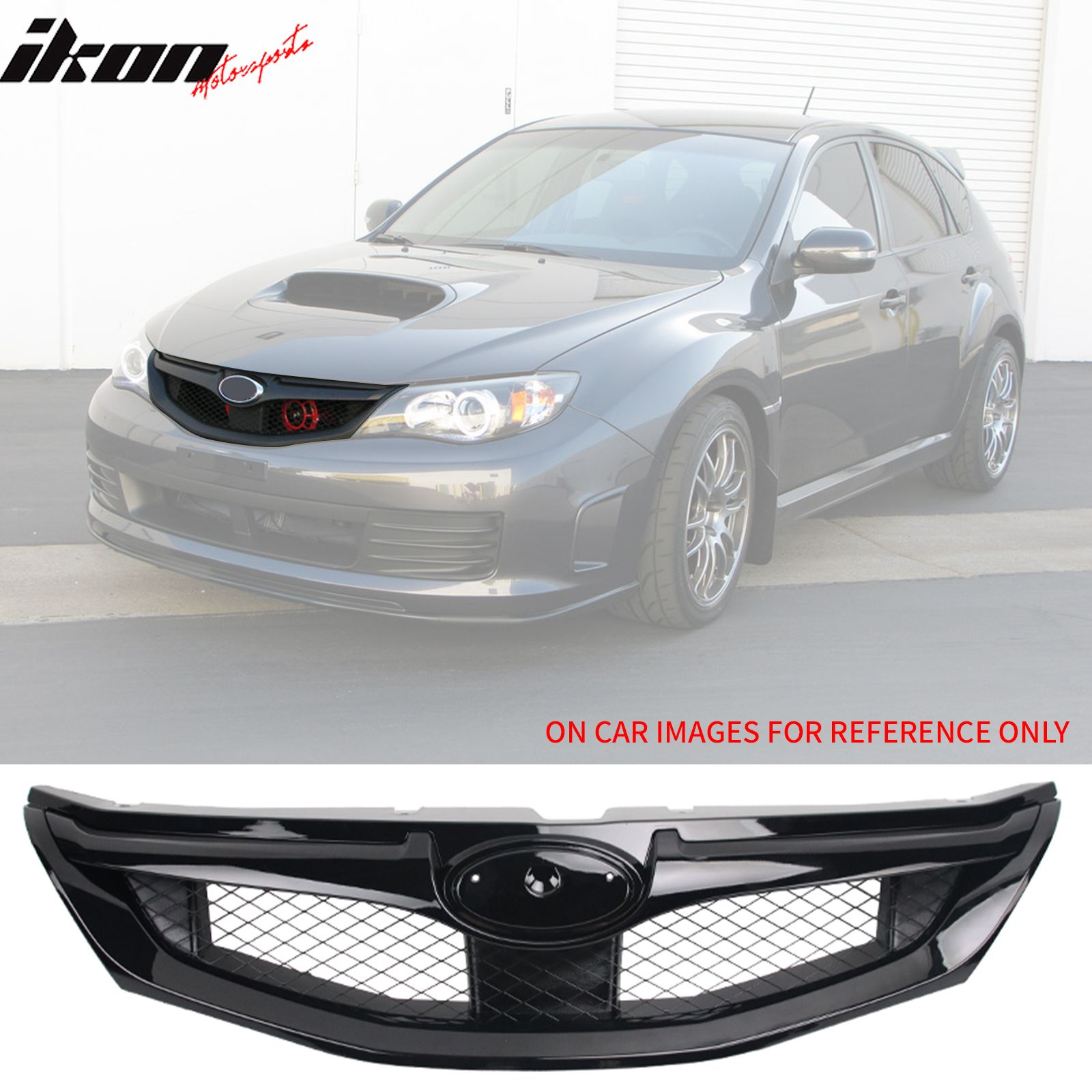 Fits 2008-2010 Subaru Impreza WRX Hatchback OE Style Front Bumper Grille Gloss Black