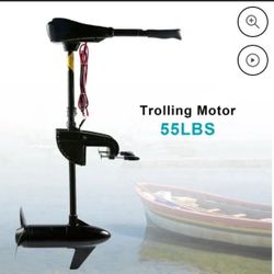 55 Lbs. Thrust Electric Transom Mounted Trolling Motor Fishing Boats Saltwater Freshwater 28 In. Shaft