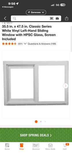 White Vinyl Left-Hand Sliding Window with HPSC Glass,