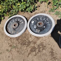 Pair of Legacy 50 pound Olympic Style plates