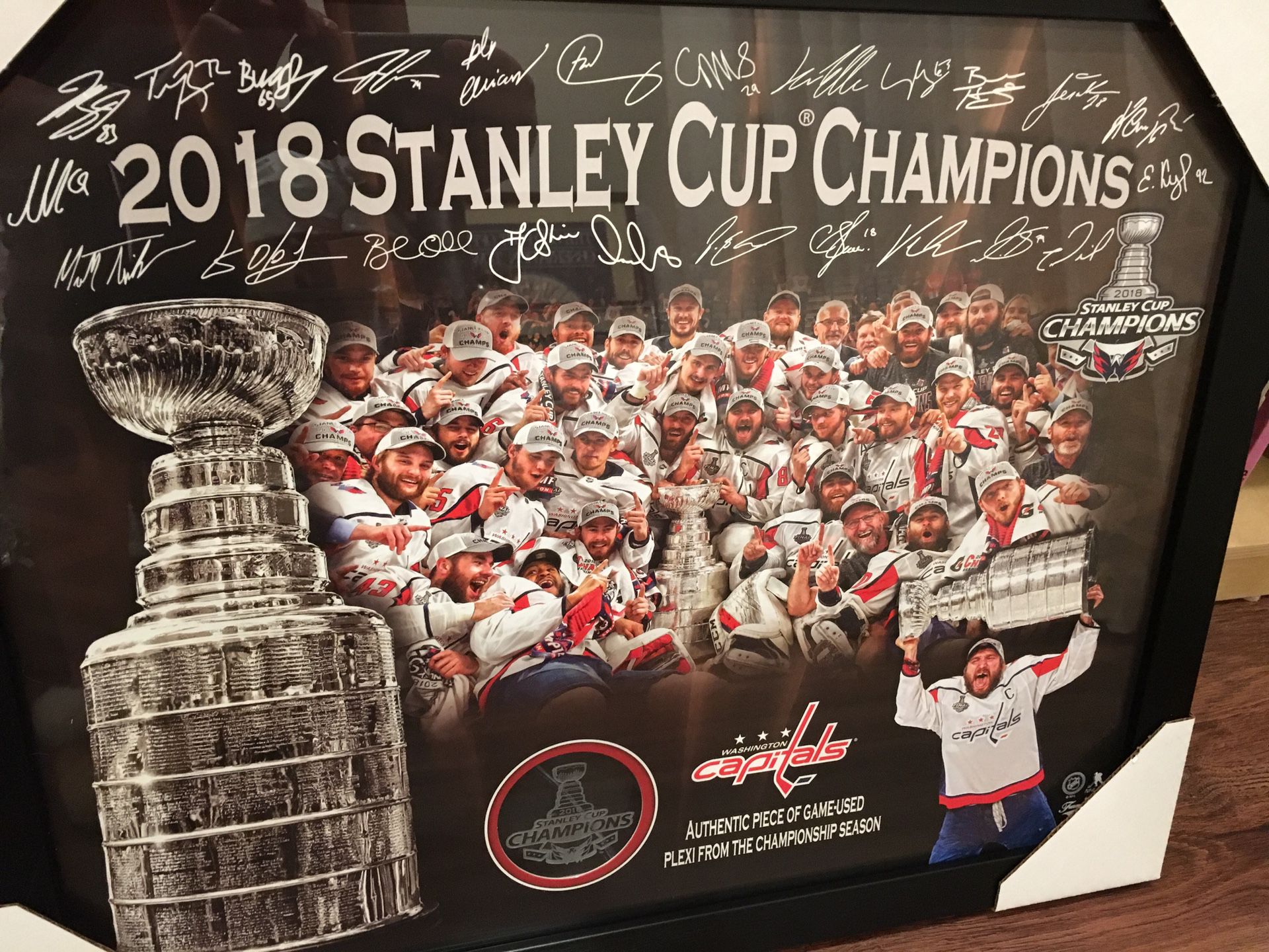 Capitals Framed Stanley Cup Tribute - limited edition, with piece of rink glass