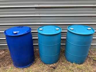 Blue storage drums
