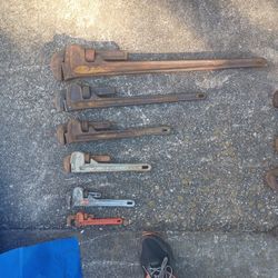 Ascending Order Of Wrenches, Crescent Wrenches, And Pipe Wrenches 