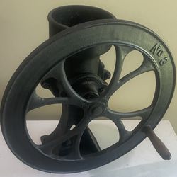 Antique No. 3 Black Coffee Grinder Mill Cast Iron Crank 19" Wheel with Handle
