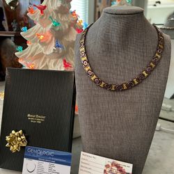 Marcel Drucker Amethyst Checkerboard Pattern Choker Necklace