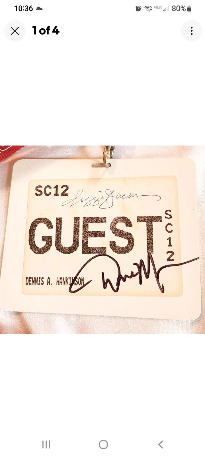 Reggie Jackson Autograph & Signed Dana Mecum Auction Guest Pass Lanyard 2012