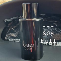 Giorgio Armani Code Cologne for Men 2.5oz Refiallable Bottle 80% Full, Asking $40 Price is Firm 