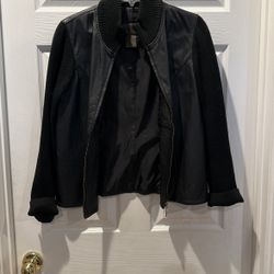 Black Sweater And Leather Jacket Brandon Thomas Medium