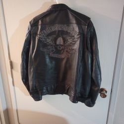 Harley Davidson Men's XL KEYSTONE Reflective Leather Jacket 