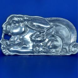 Vintage Arthur Court aluminum rabbit serving tray