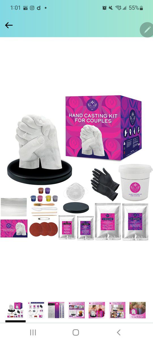 Hand Casting Kit for Couples with Practice Kit - Hand Mold Casting Kit Anniversary, Sculpture Molding, Unique Couple Gifts