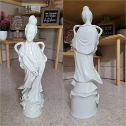 Vintage Kwan Yin Guanyin “Mother of Mercy” Blanc de Chine Porcelain Figurine
