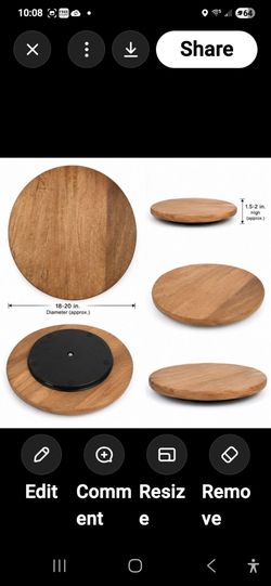 Large Round Wooden Lazy Susan Rotating Serving Tray Turntable