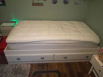 Twin Bed Frame with Storage Drawers