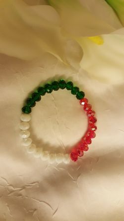 Red white Green bracelet