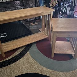 Oak Wood 3 Set Living Room Furniture 