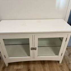 White Cabinet W/Glass Doors