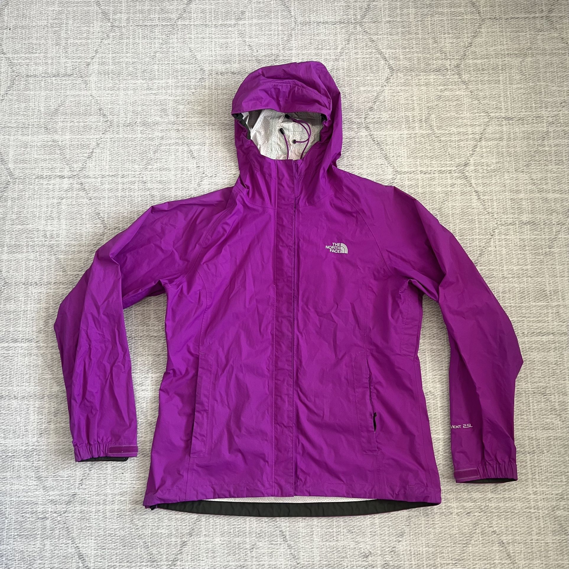 North Face Hyvent 2.5L Women’s Outdoors Camp Hiking Purple Zip Up Hooded Jacket