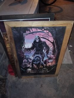 Grim Reaper with Pit Bulls Framed Print