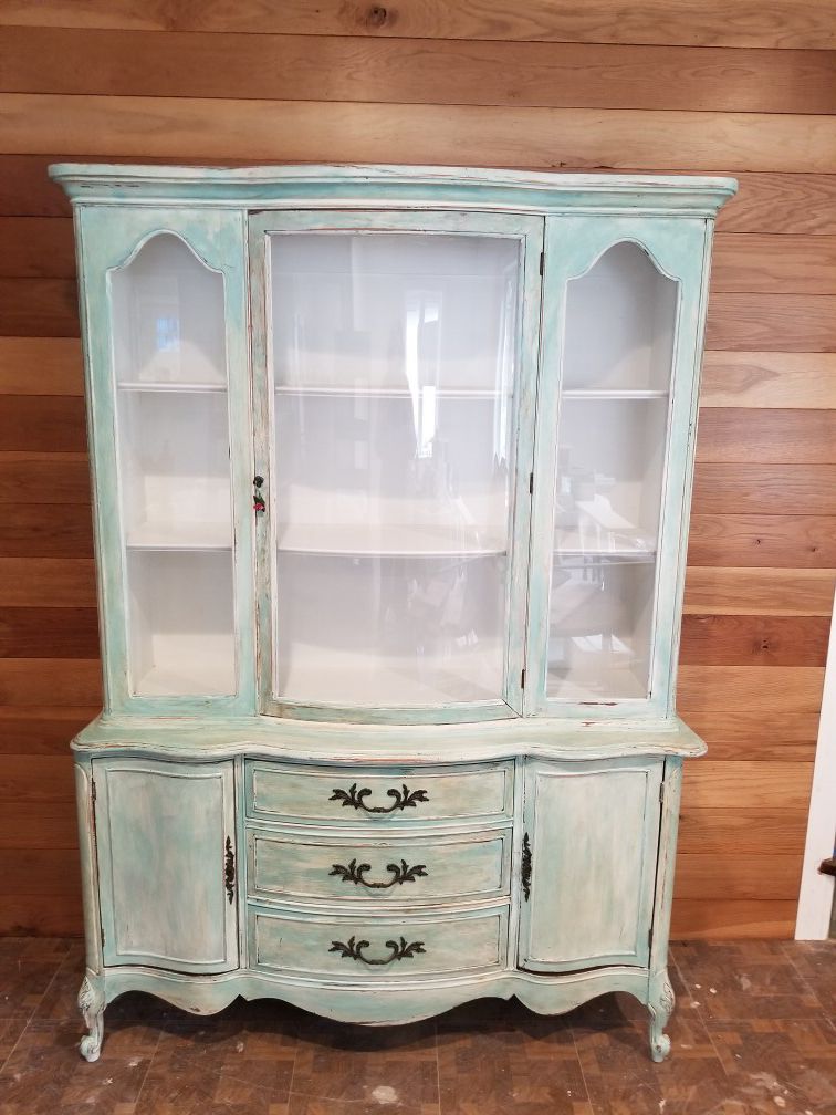 Vintage French Provincial China Cabinet