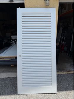 72” x 80” Solid Wood Plantation Louvered Sliding Closet Doors - Matching Pair