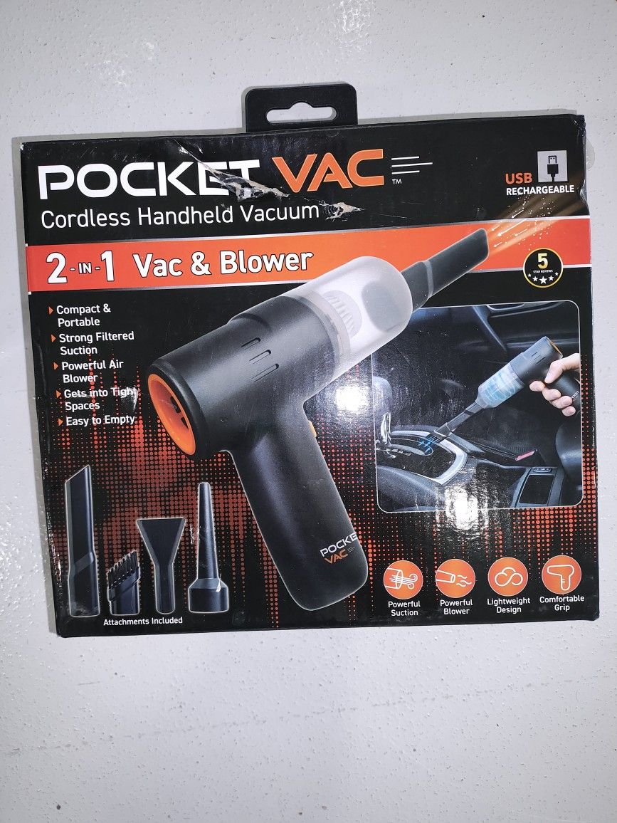Pocket Vac - Portable Vacuum / Blower Tool Combo