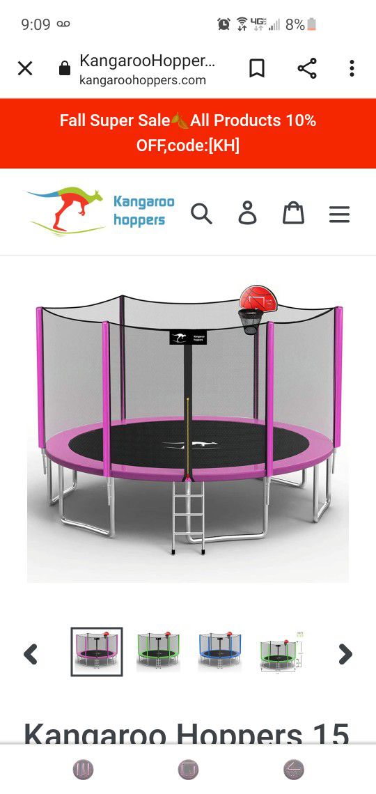 kangaroo 12 ft basketball trampoline