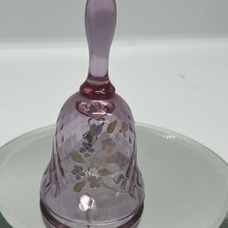 VTG Fenton  Hand Painted Bell with Grandmother and Flowers signed  D Hill 4.5”T   This vintage Fenton bell features a hand-painted floral pattern with