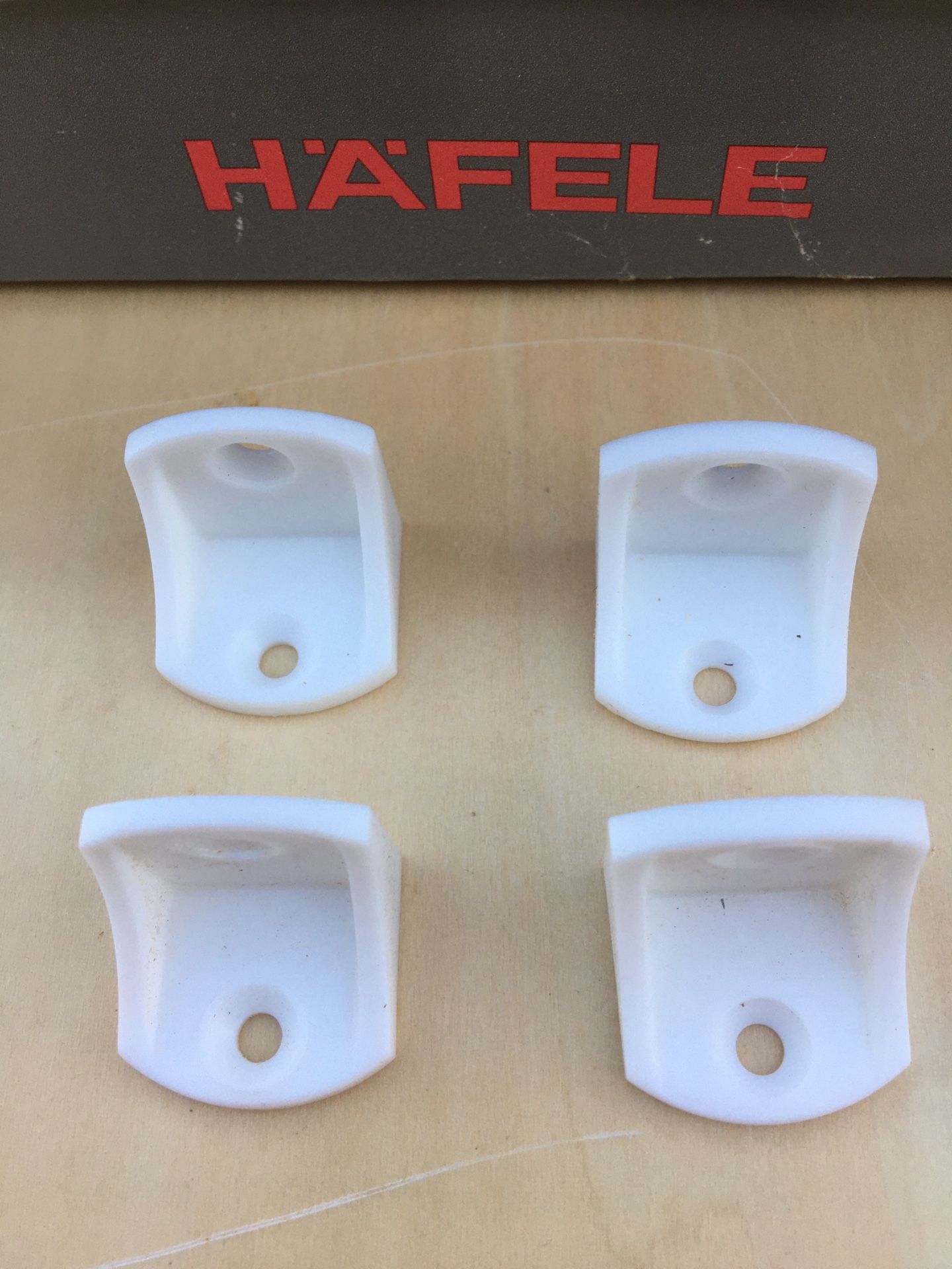 HAFELE WHITE PLASTIC BRACKETS open box of 200 $15