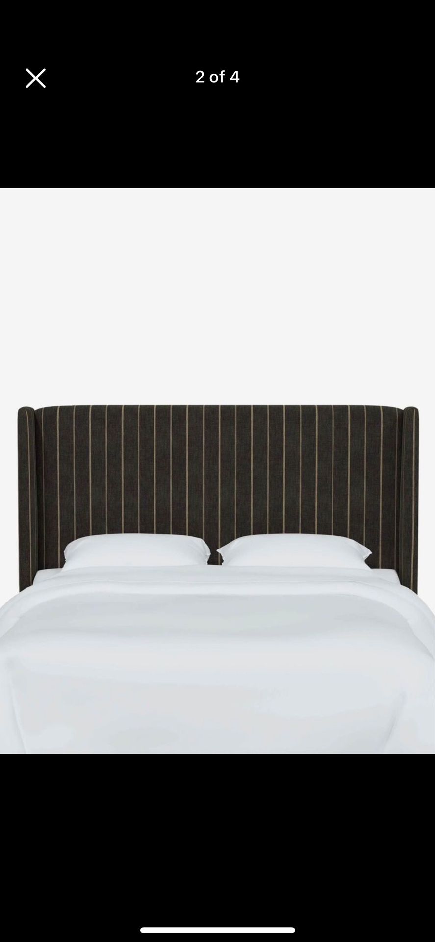 Lulu & Georgia Adara Headboard Peppercorn Stripe Queen Brand New in Box