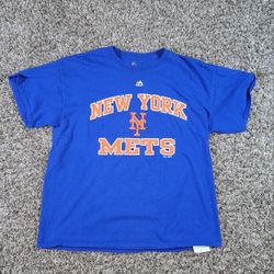 Majestic MLB Baseball New York Mets Mens Team Tee Shirt Size Large
