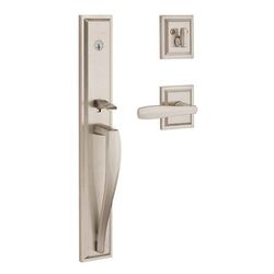 BALDWIN Prestige Torrey Pines Single Cylinder Handleset with Torrey Lever "Satin Nickel" 