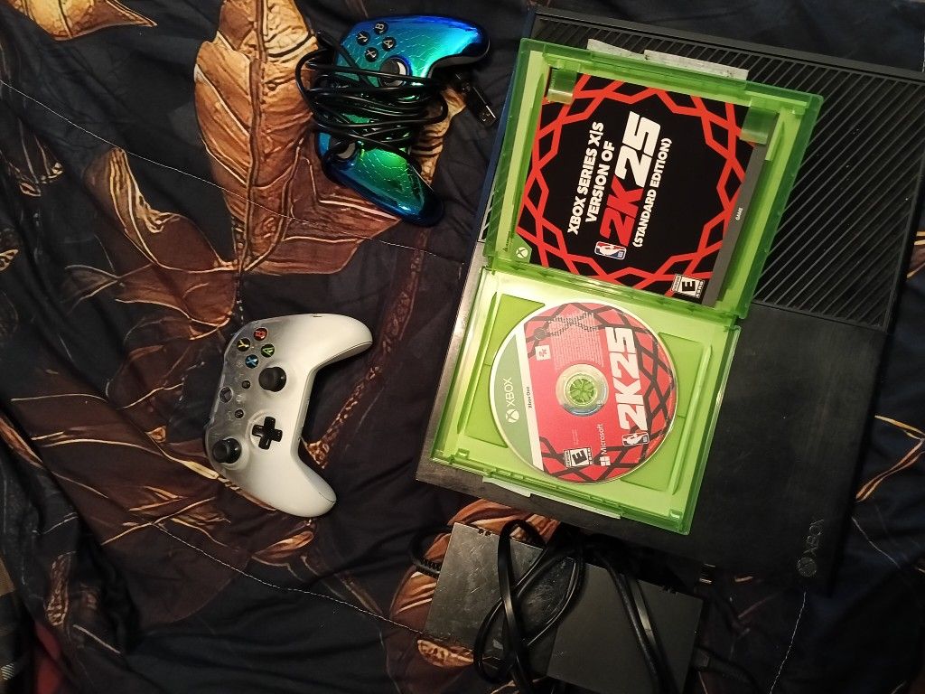 Xbox One With Two Controllers And NBA2K25