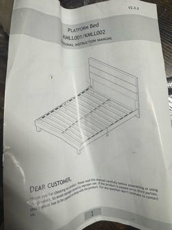 Full size- Platform Bed Instruction Manual KMLL001/KMLL002