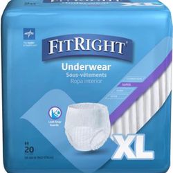 FitRight Super Protective Incontinence Underwear, Maximum Absorbency, XL, 56 to