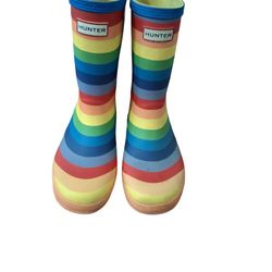 Hunter Kids Rainbow Rain Boots, Size 1