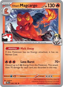 Ethan's Magcargo 036/182 Rare Prize Pack Series Cards Pokemon Near Mint