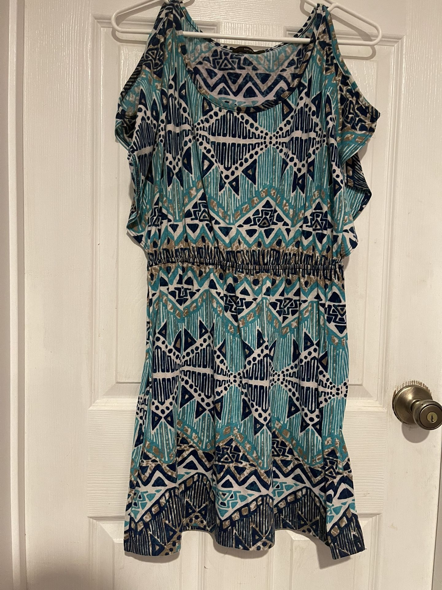Multicolored cold shoulder Knee-Length Sundress size M by Soparno