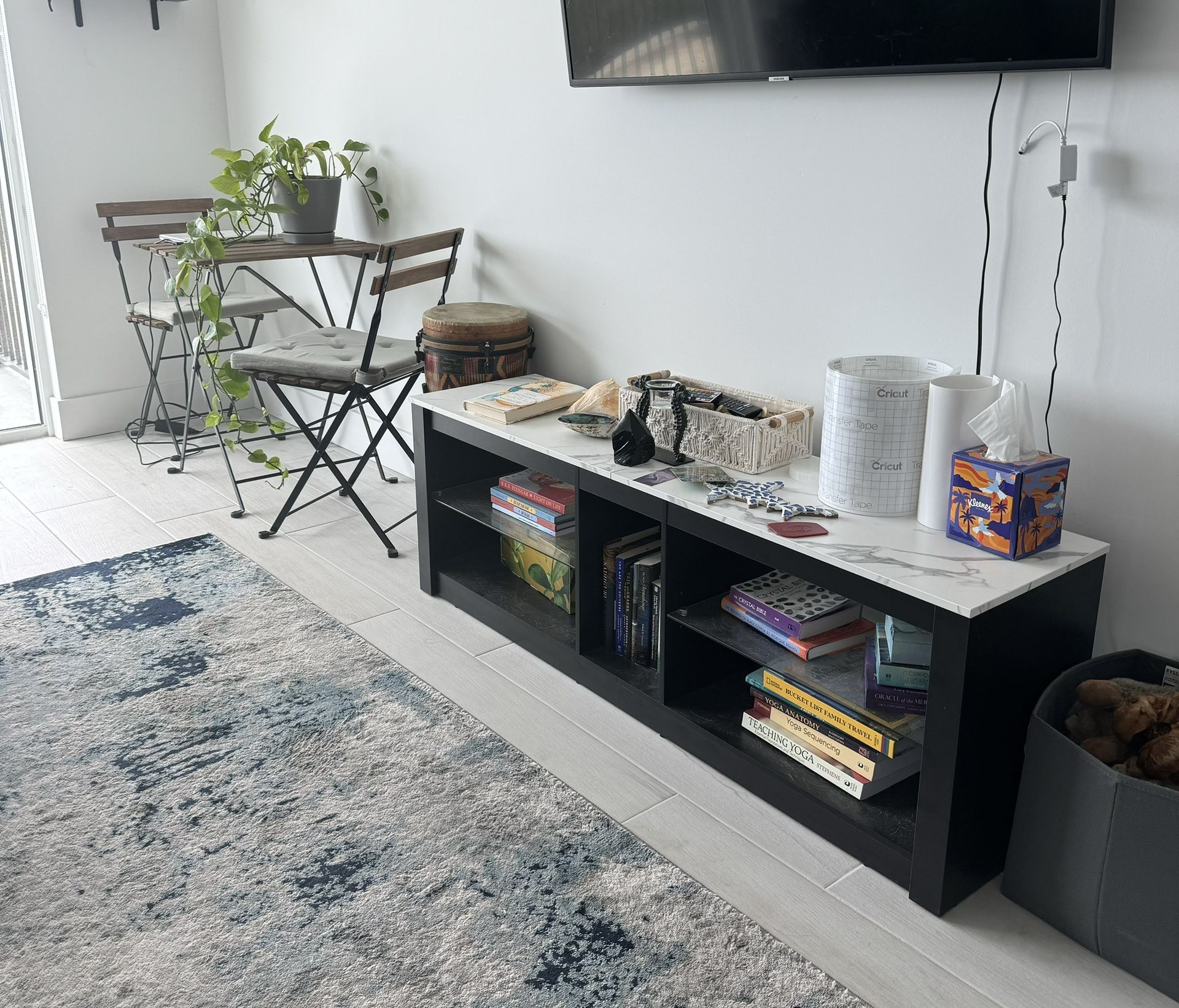 TV Stand with Storage Cubbies and Matching Coffee Table