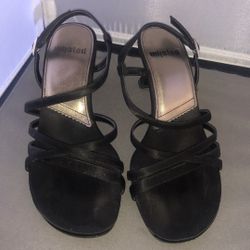 Unlisted Sz 7 Black Strappy Heels Dress Shoes