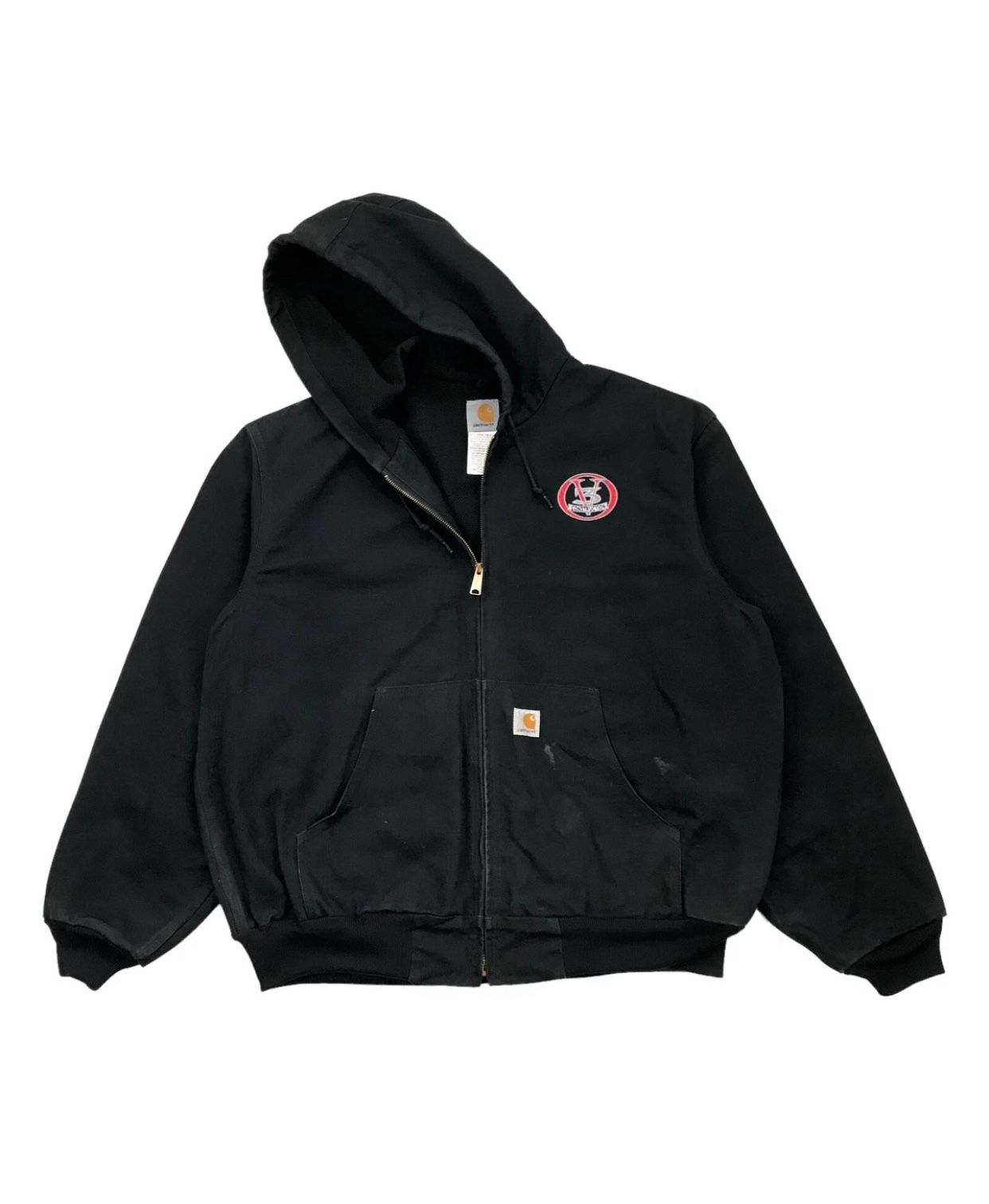 VINTAGE CARHARTT J131 THERMAL LINED HOODIE JACKET XL MENS BLACK CANVAS DUCK USA