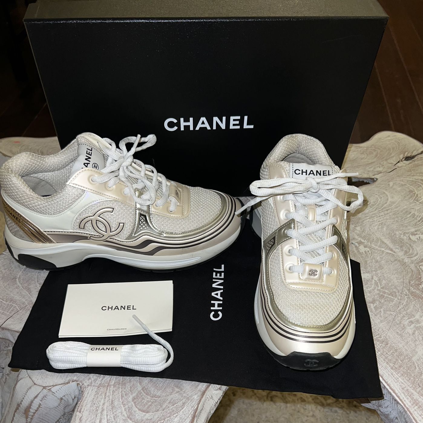 Authentic Women’s Chanel CC Runner Sneakers 