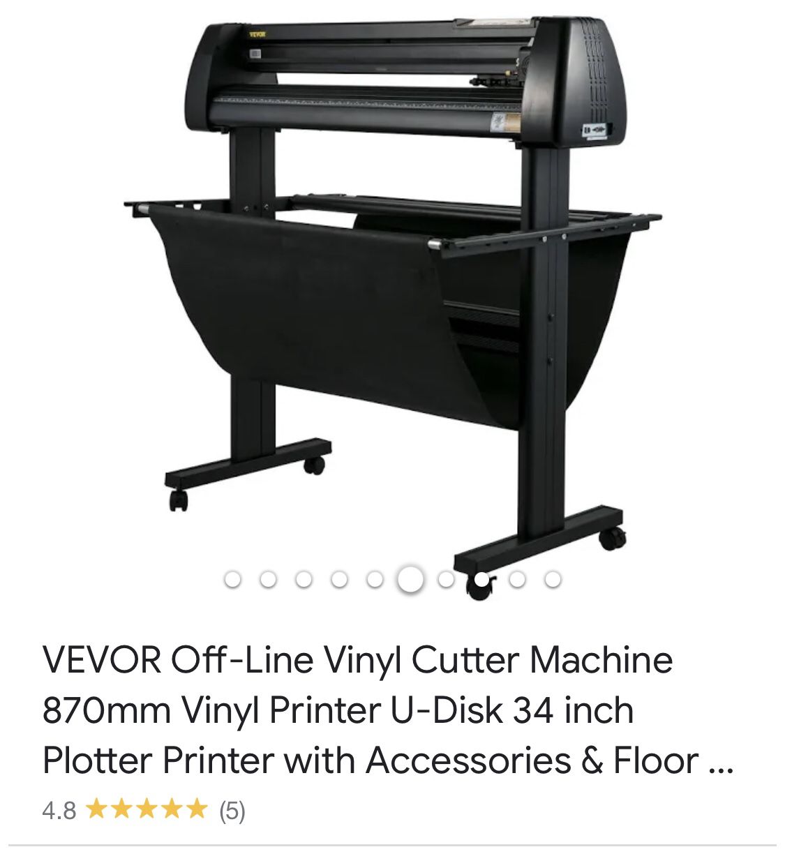 VEVOR Off-Line Vinyl Cutter Machine 870mm Vinyl Printer U-Disk 34 inch Plotter Printer with Accessories & Floor ...
