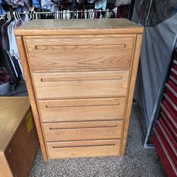 Oak Dresser & 2 Night Stands
