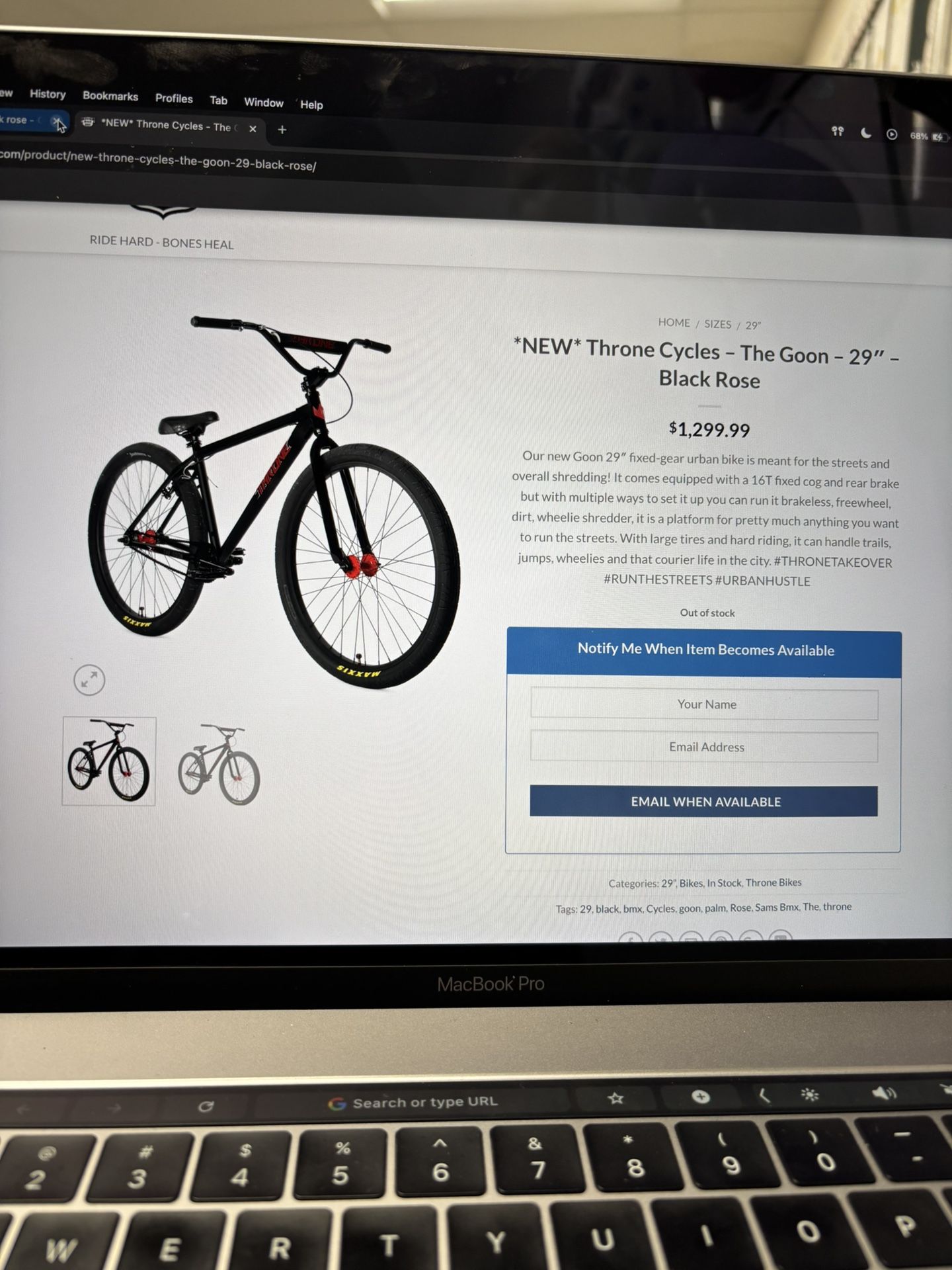 Throne Goon Wheelie Bike 29”