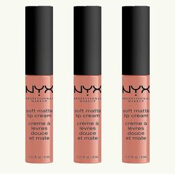 3 Pieces Of NYX Professional Makeup Soft Matte Lip Cream Lightweight Liquid Lipstick - 0.27 fl oz - Color Athens