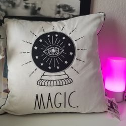 Rae Dunn HALLOWEEN Linen Plush  Pillow 20 x 20” “Magic” Halloween New Farmhouse 