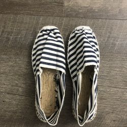 Classic Flat Sailor Stripes Espadrilles Shoe Size 38
