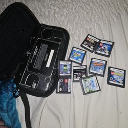 Nintendo DS With 10 Games And Case, Works Fine