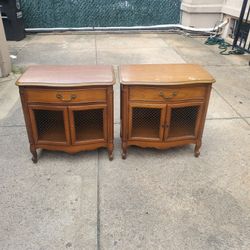 2 Antique French Style Night Tables 